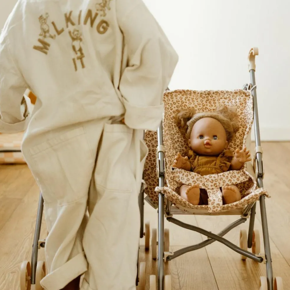 Poussette pour poupée Gaze Léopard (personnalisable)