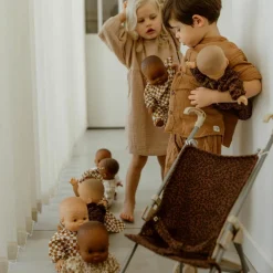 Poussette pour poupée Gaze Léopard Marron (personnalisable)