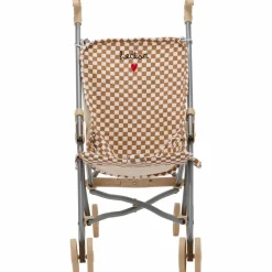 Poussette pour poupée Gaze Damier (personnalisable)