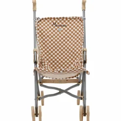 Poussette pour poupée Gaze Damier (personnalisable)
