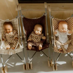 Poussette pour poupée Gaze Damier (personnalisable)