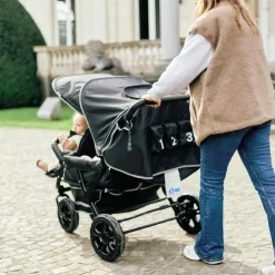 Poussette triplet noire