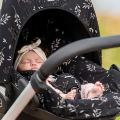 Protection pour sangles de siège auto universel Romantic Leaves Noir