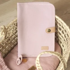 Protège carnet de santé Canvas rose poudré