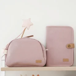 Protège carnet de santé Canvas rose poudré