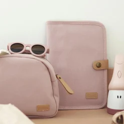 Protège carnet de santé Canvas rose poudré