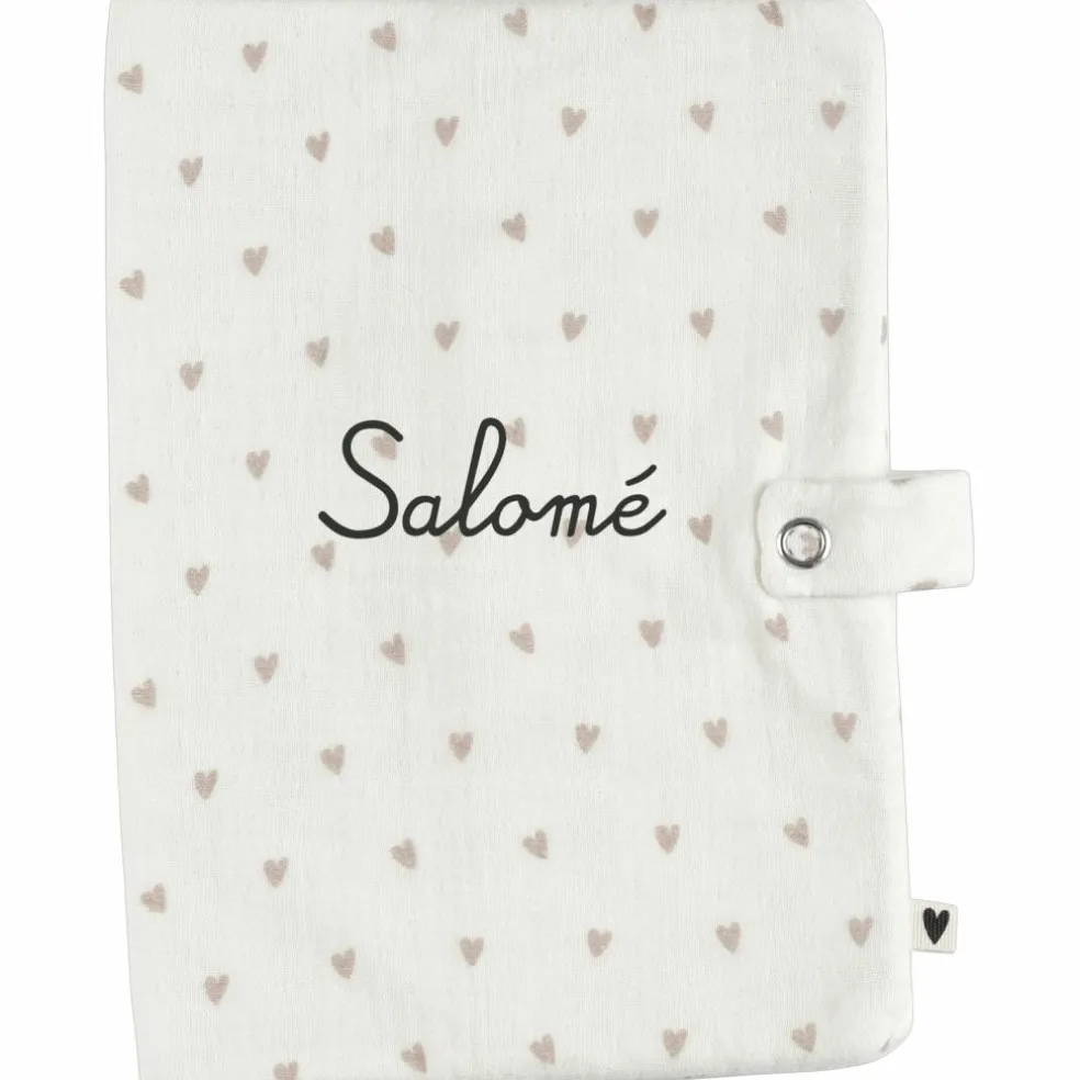 Protège carnet de santé Gaze Coeurs (personnalisable)