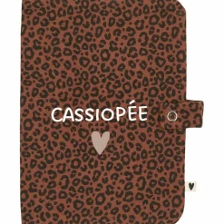 Protège carnet de santé Gaze Léopard Marron (personnalisable)