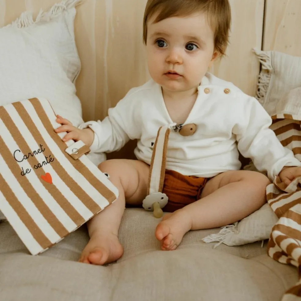 Protège carnet de santé Rayures Larges (personnalisable)