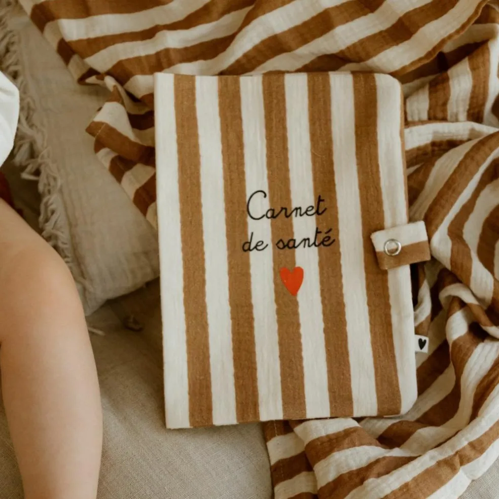 Protège carnet de santé Rayures Larges (personnalisable)