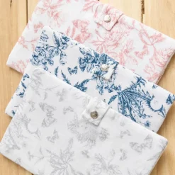 Protège carnet de santé Toile de Jouy bleu