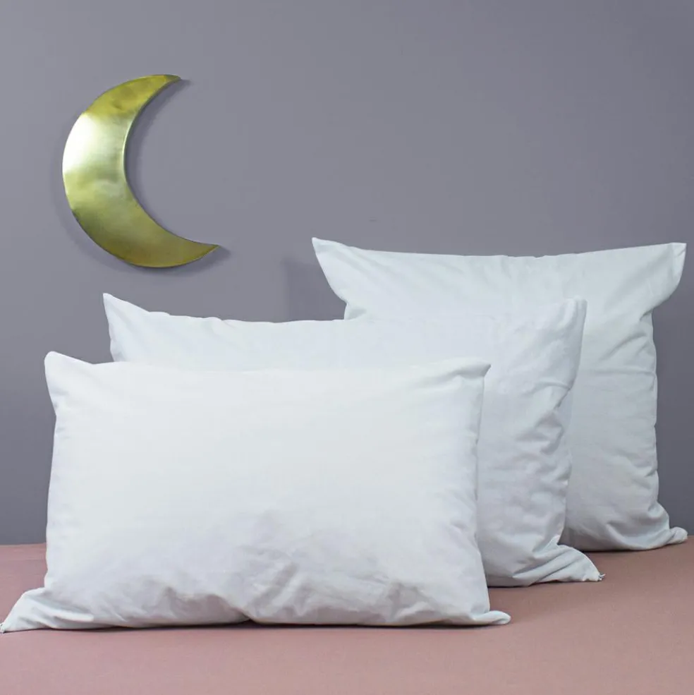 Protège oreiller imperméable en coton bio blanc (40 x 60 cm)