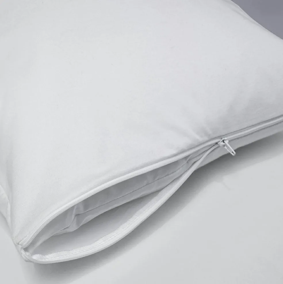 Protège oreiller imperméable en coton bio blanc (40 x 60 cm)