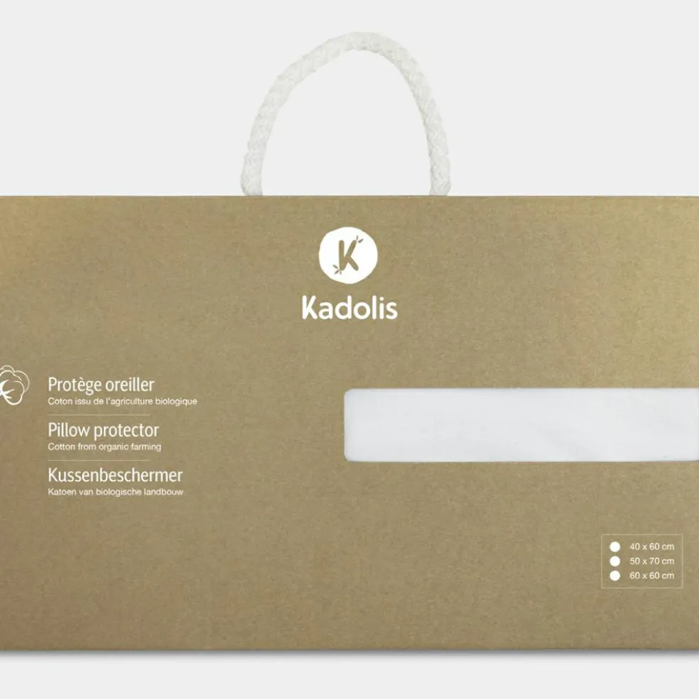 Protège oreiller imperméable en coton bio blanc (40 x 60 cm)