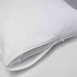 Protège oreiller imperméable en coton bio blanc (50 x 70 cm)