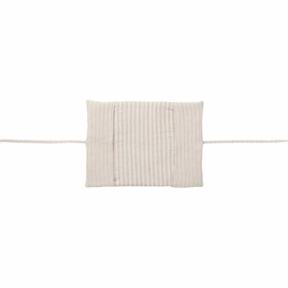 Protège-carnet de santé gaze de coton beige rayé galet