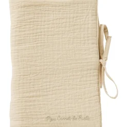 Protège-carnet de santé gaze de coton Biscuit