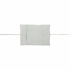 Protège-carnet de santé gaze de coton rayé vert de gris