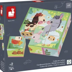 Puzzle cubes en bois Animaux de la Ferme
