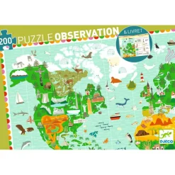 Puzzle d'observation avec livret Tour du monde (200 pièces)