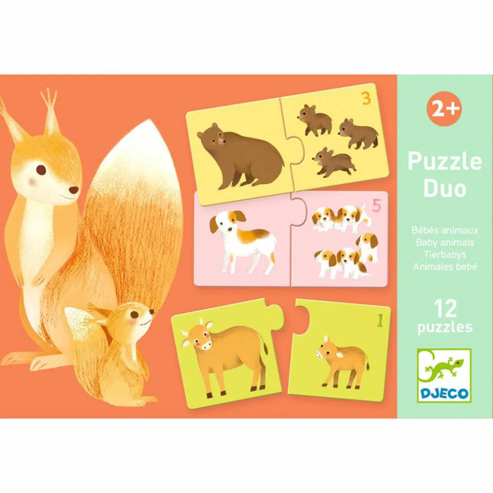 Puzzle duo-trio Bébés animaux (24 pièces)