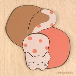 Puzzle en bois 2 pièces Little Mateys Chat-Cochon d'Inde