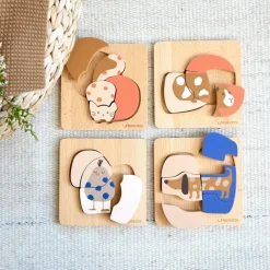 Puzzle en bois 2 pièces Little Mateys Chat-Cochon d'Inde