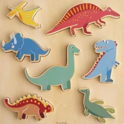 Puzzle en bois Dino (7 pièces)