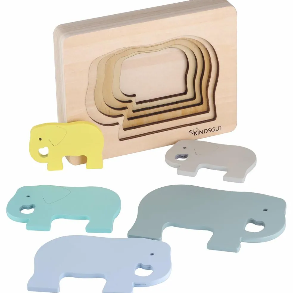 Puzzle en bois Eléphant (6 pièces)