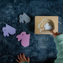 Puzzle en bois Lapin (6 pièces)