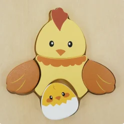 Puzzle en bois Poule (5 pièces)