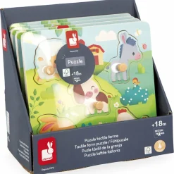 Puzzle tactile en bois Ferme (5 pièces)