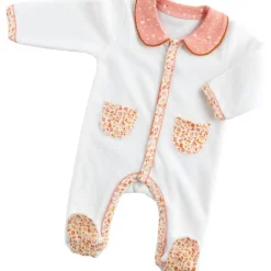 Pyjama chaud à col floral Esmée (3 mois)