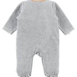 Pyjama chaud Babou & Kendi en velours gris (3 mois)