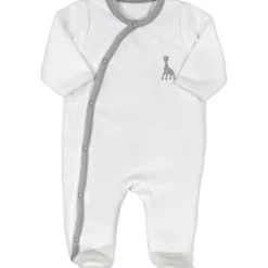 Pyjama croisé en velours blanc Sophie la girafe (naissance)