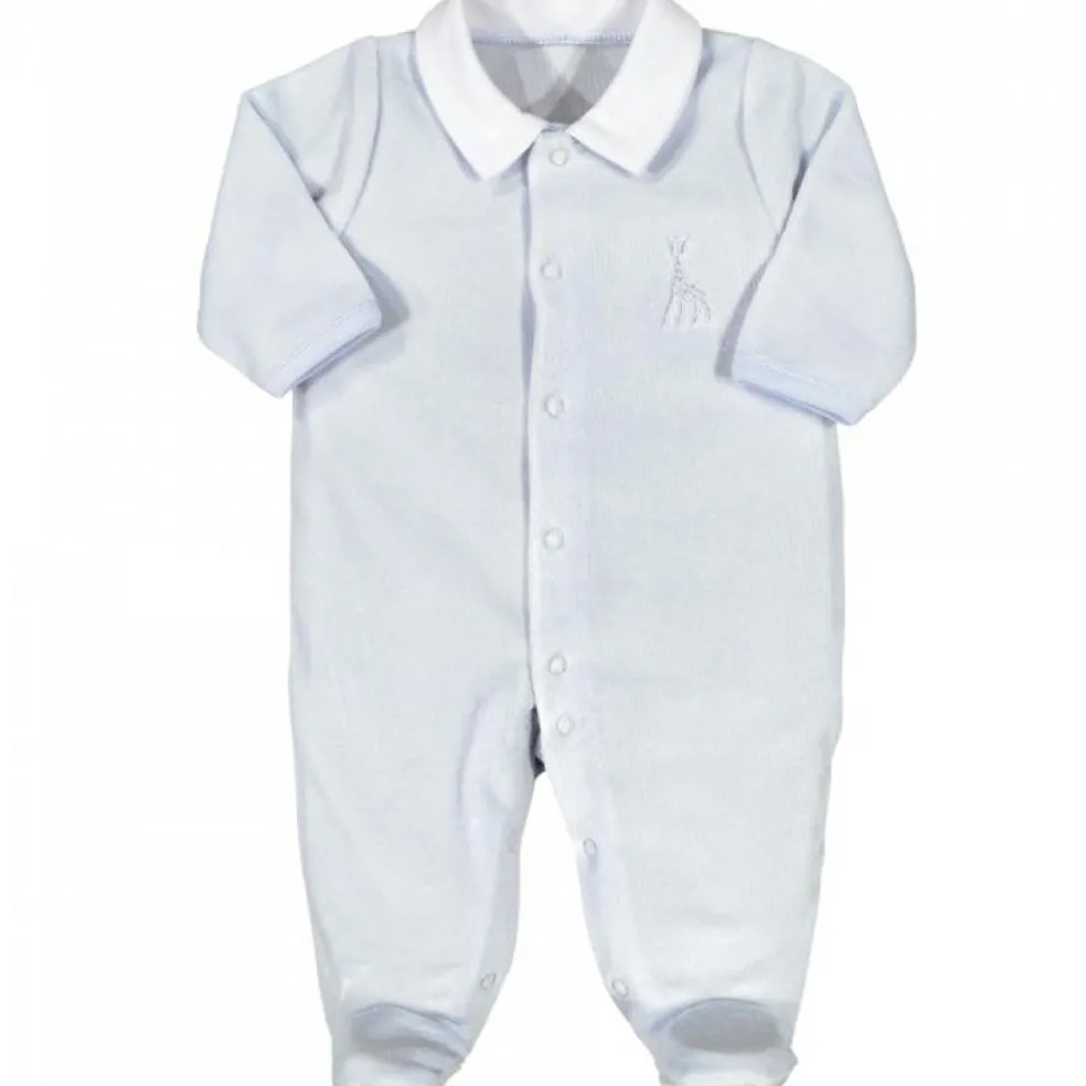 Pyjama en velours bleu Sophie la girafe (1 mois)