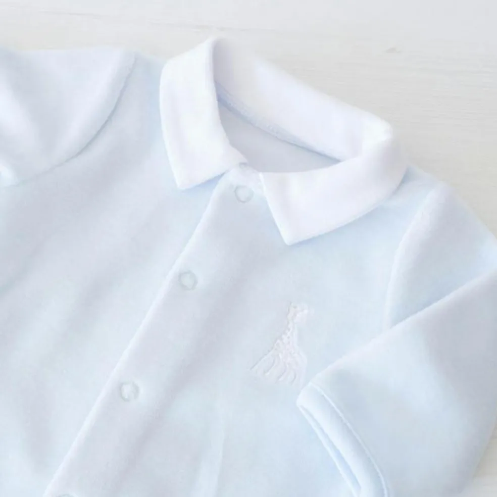 Pyjama en velours bleu Sophie la girafe (1 mois)