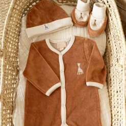 Pyjama en velours camel Sophie la girafe (naissance)