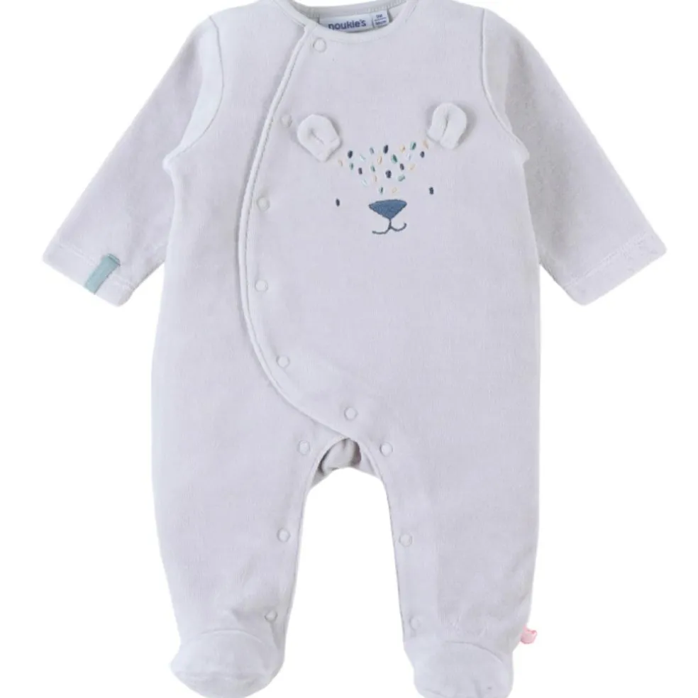 Pyjama en velours gris ours (12 mois)