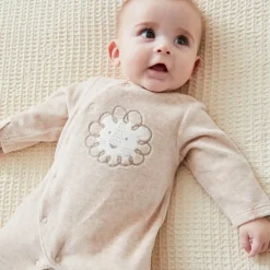 Pyjama en velours lion beige (3 mois)