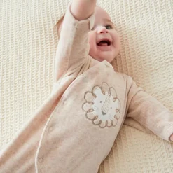 Pyjama en velours lion beige (3 mois)