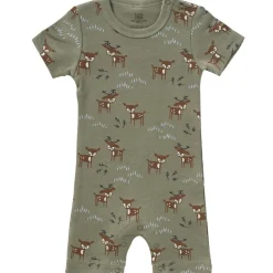 Pyjama léger en coton bio Deer olive (3-6 mois : 60 à 67 cm)