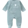 Pyjama velours aqua éléphant (dès la naissance)