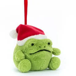 Ricky la grenouille de Noël à suspendre (8 cm)