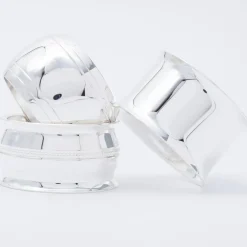 Rond de serviette Contemporain en métal argenté + coffret