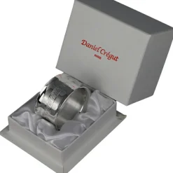 Rond de serviette Empire en métal argenté + coffret (personnalisable)