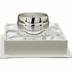 Rond de serviette Filets personnalisable (métal argenté) dans son coffret