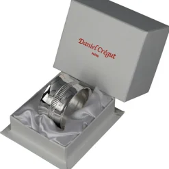 Rond de serviette Godron bombé personnalisable (métal argenté) dans son coffret