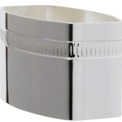 Rond de serviette Lien Godron personnalisable (métal argenté) dans son coffret