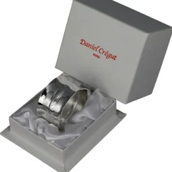 Rond de serviette Louis XVI en métal argenté + coffret (personnalisable)